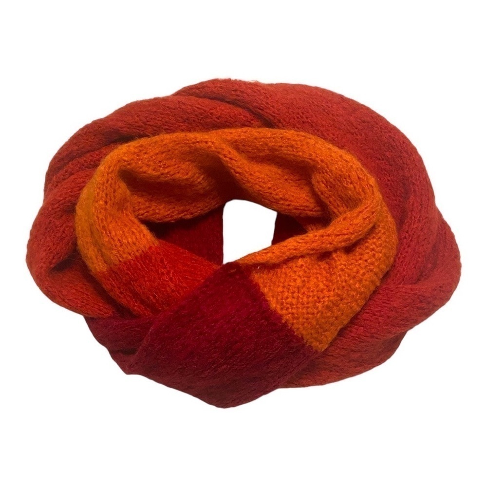 Indego Africa Orange Shades Circle Snood Knit Infinity Scarf - Picture 4 of 6